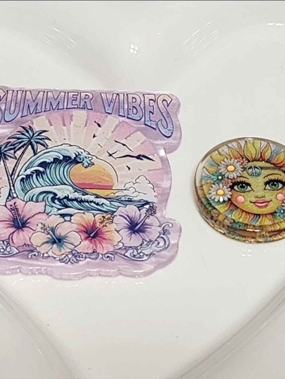 Summer Vibes Sunshine Flatback Focal Bead Badge Beaded Pen Crafts Jewelry Making